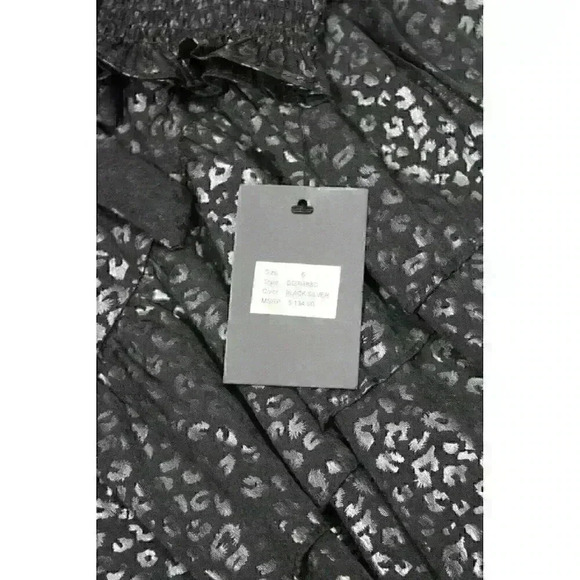 NEW! DKNY Women's 6 Long Sleeve V-Neck Ruffle Printed Fit & Flare Dress NWT $134 - Picture 3 of 3